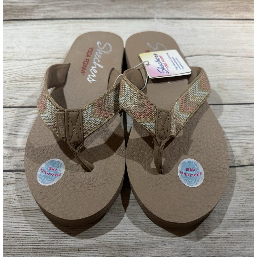 NEW Skechers Yoga Foam Meditation Sunny Days Chevron Flip Flop Sandals Sz 9 NWT - Picture 4 of 5